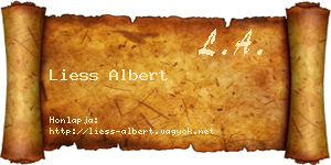 Liess Albert névjegykártya