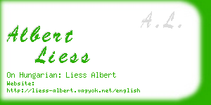 albert liess business card